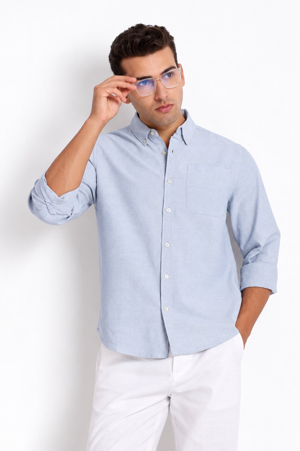 Light Blue Oxford Casual Shirt