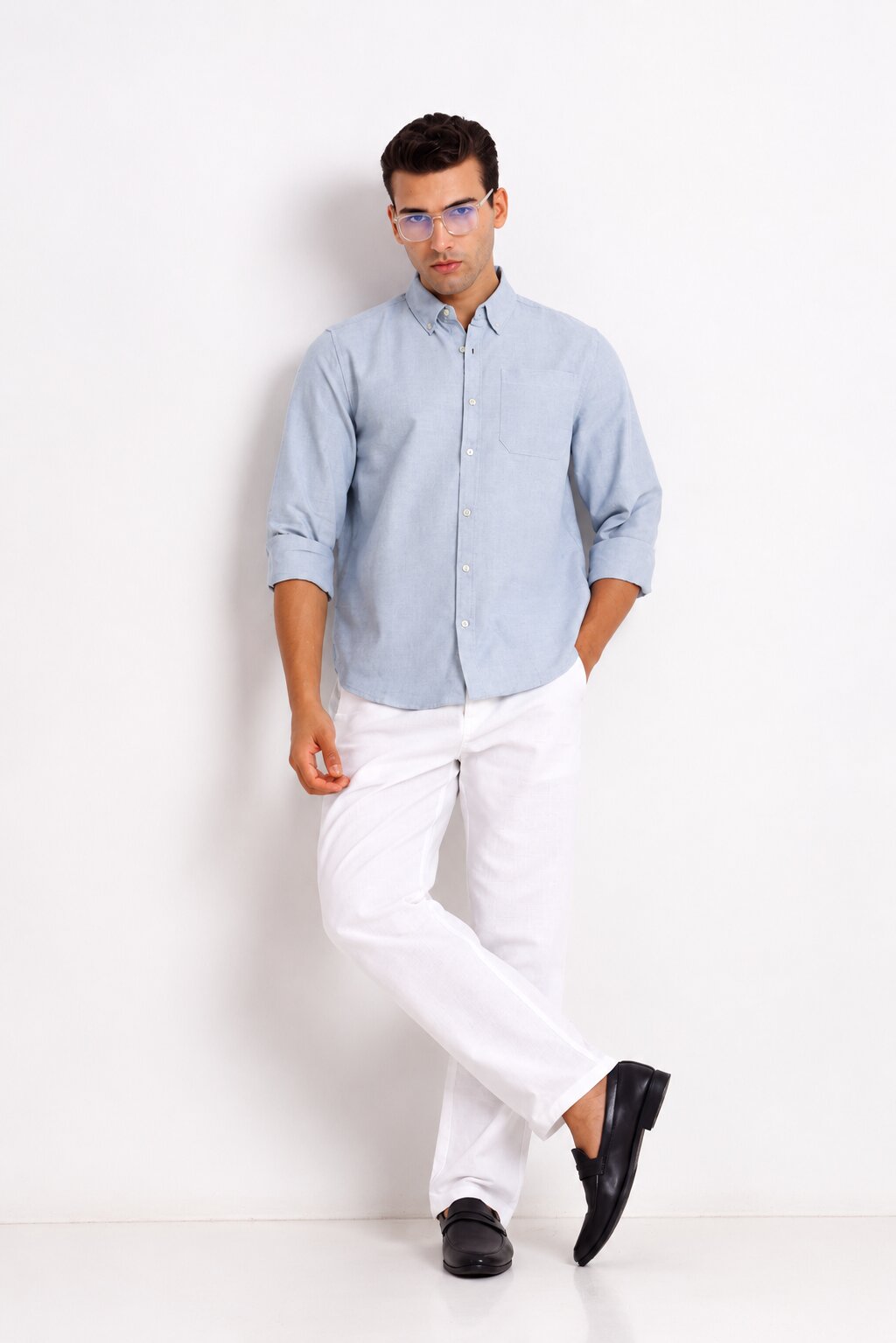 Light Blue Oxford Casual Shirt