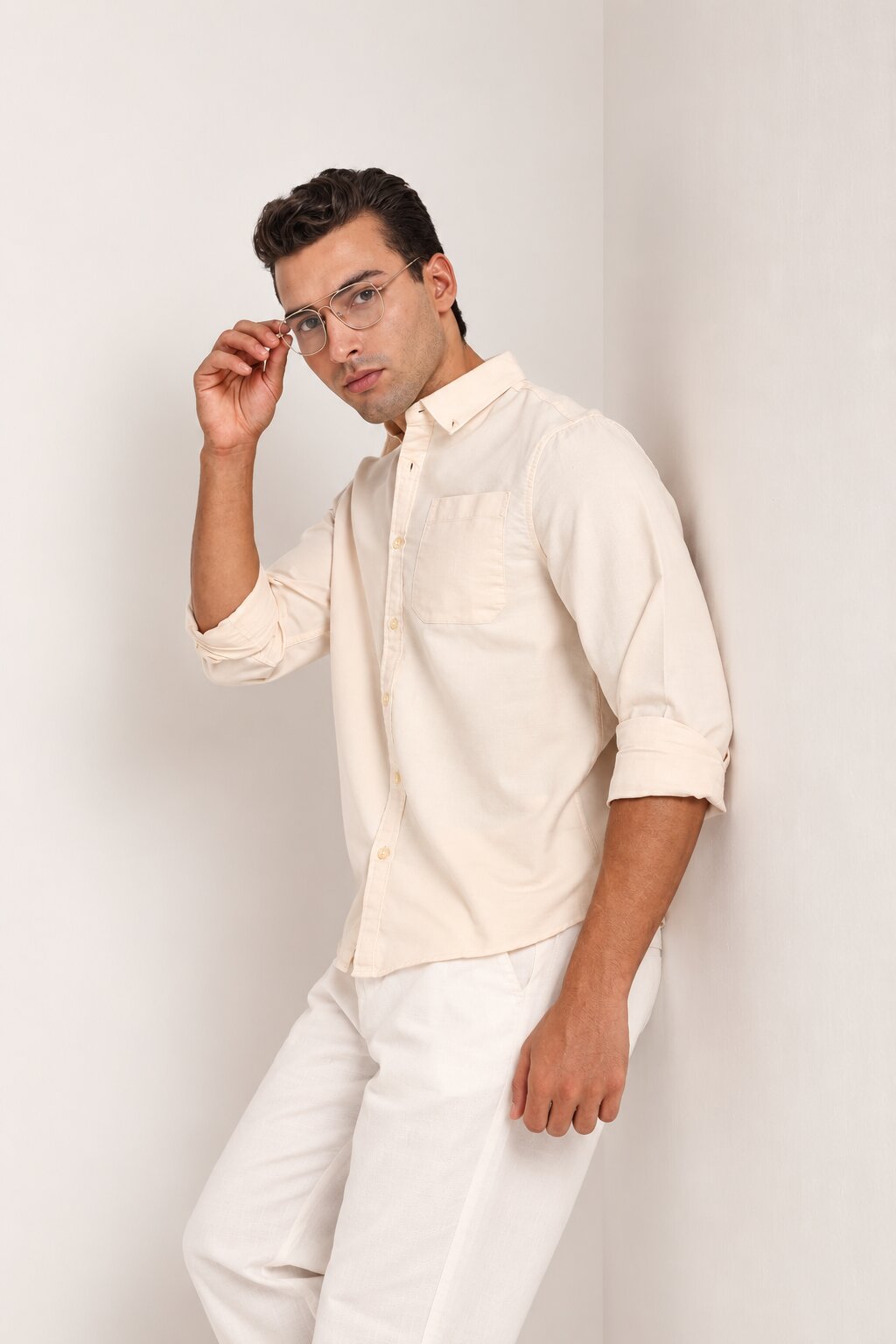 Beige Oxford Casual Shirt