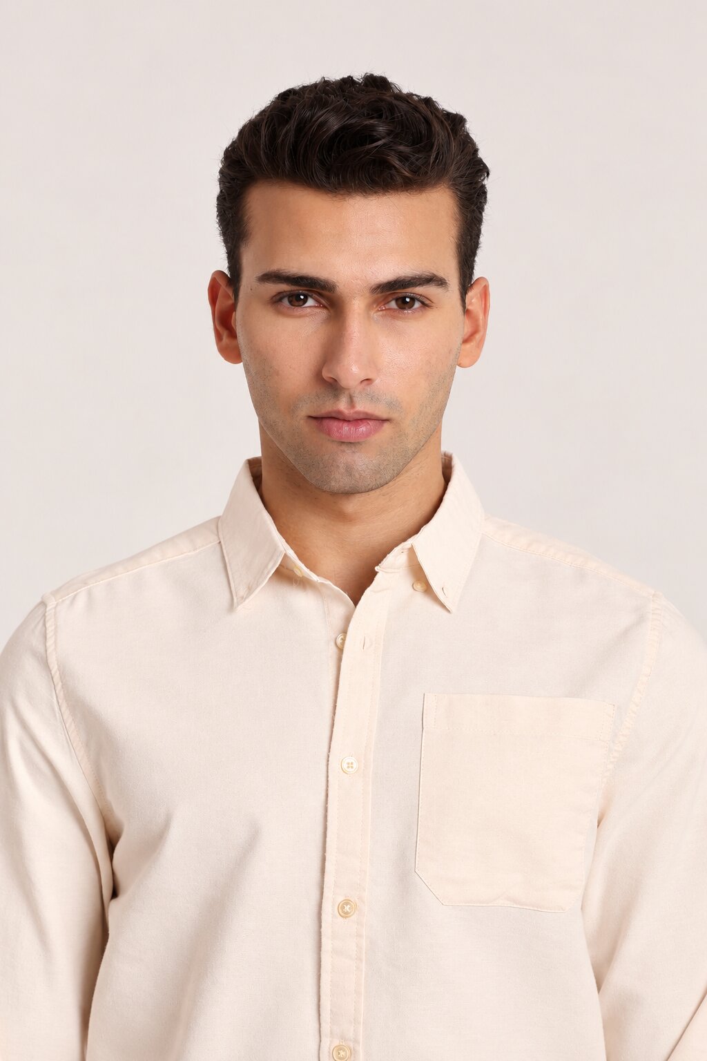 Beige Oxford Casual Shirt