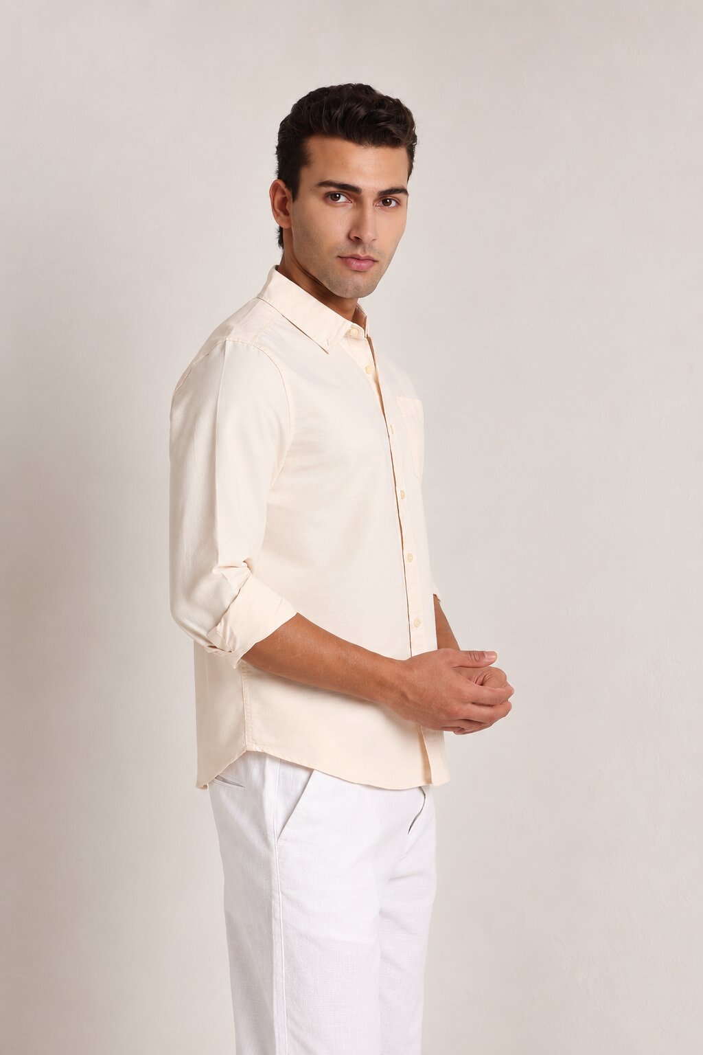 Beige Oxford Casual Shirt