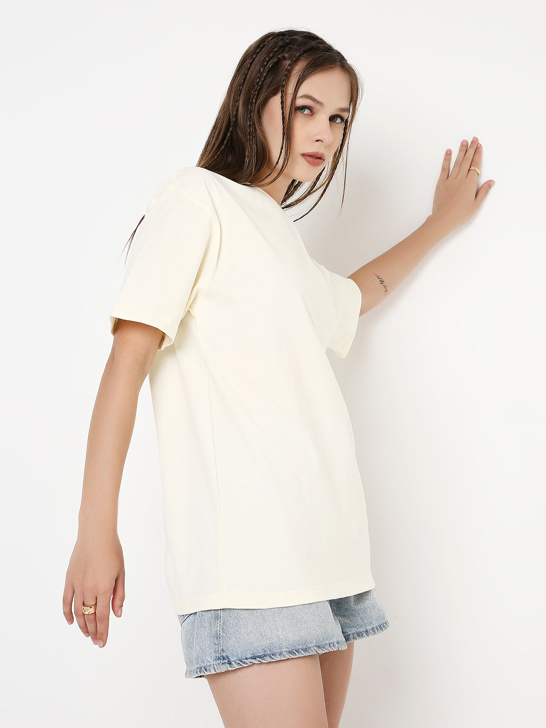 REXLAXED FIT OFF-WHITE SOLID TSHIRT
