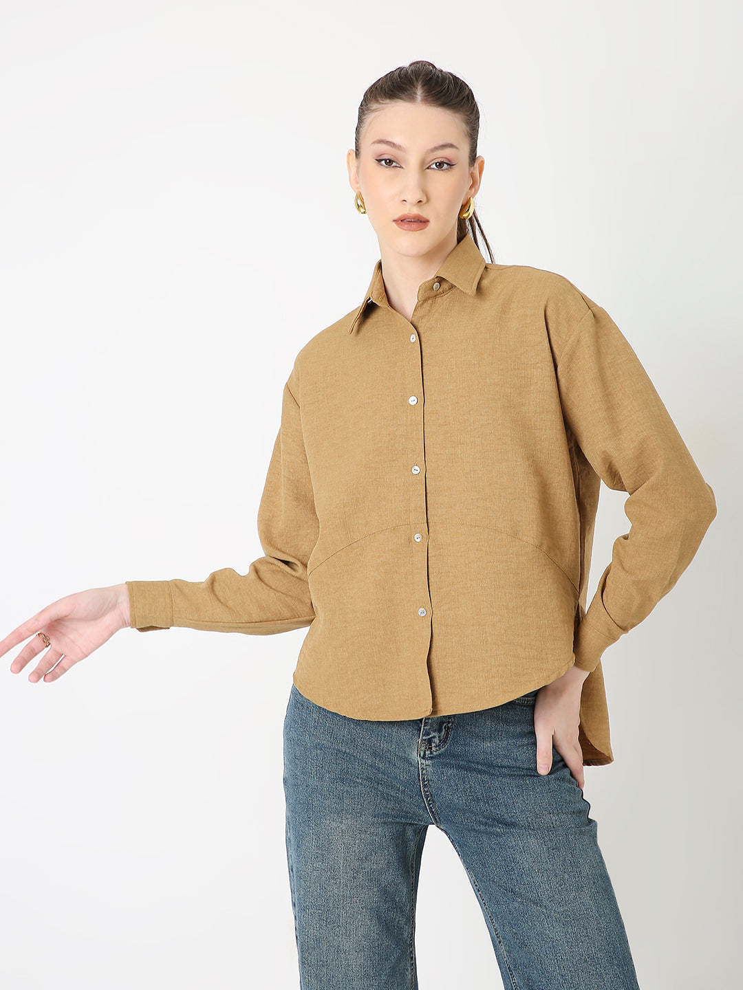 MUSTARD STRUCTURED COMFORT SHIRT