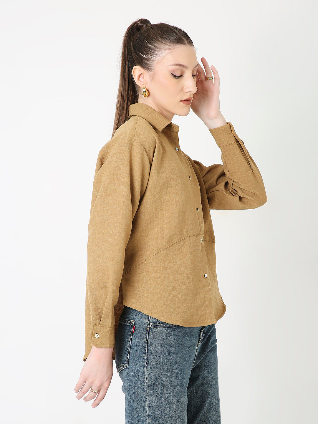 MUSTARD STRUCTURED COMFORT SHIRT