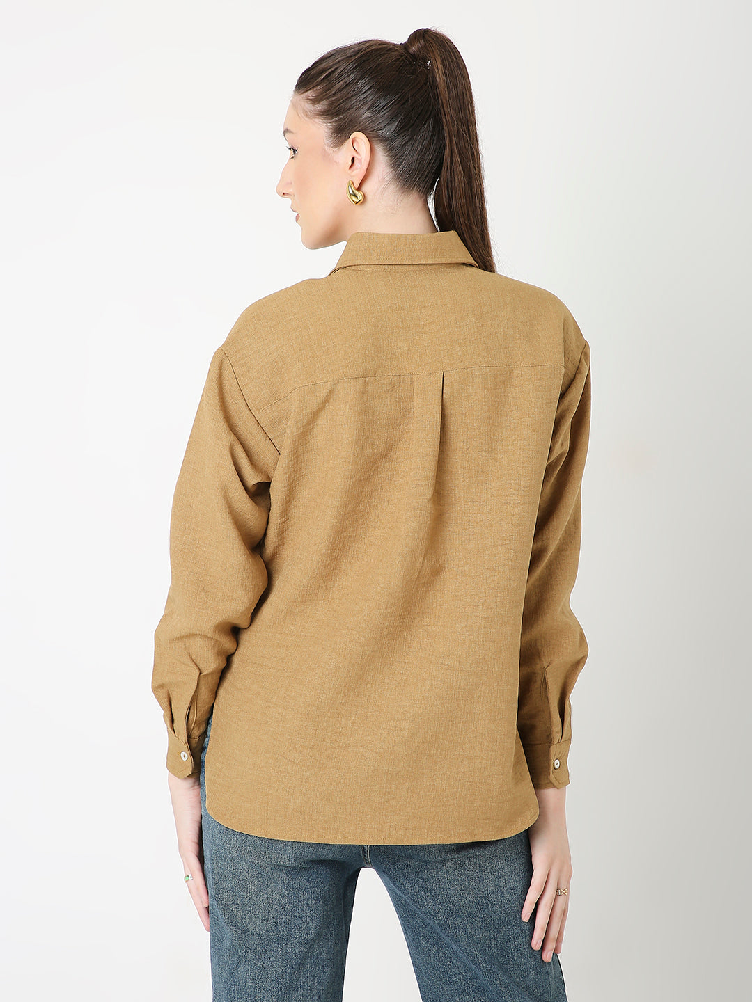CLASSIC RELAXED FIT BUTTON-DOWN MUSTARD YELLOW SHIRT