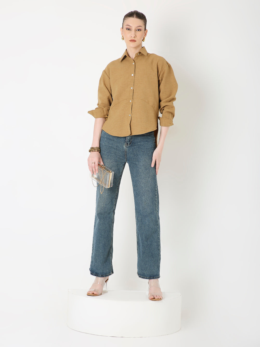 MUSTARD STRUCTURED COMFORT SHIRT