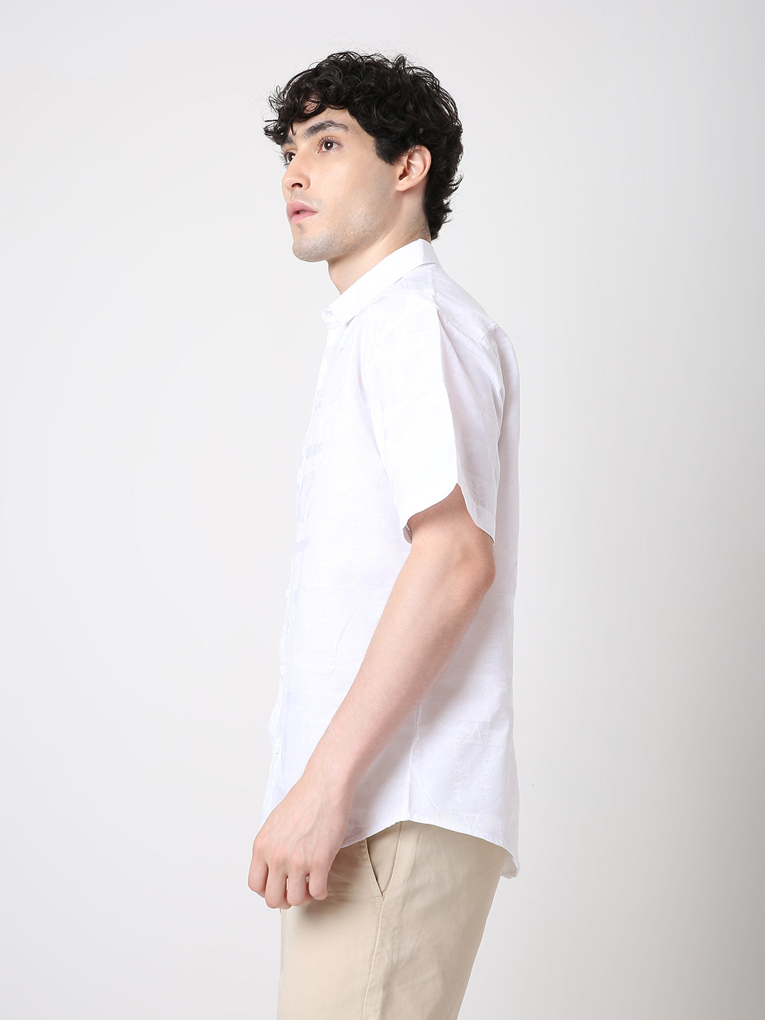 WHITE Jacquard Cotton Shirt
