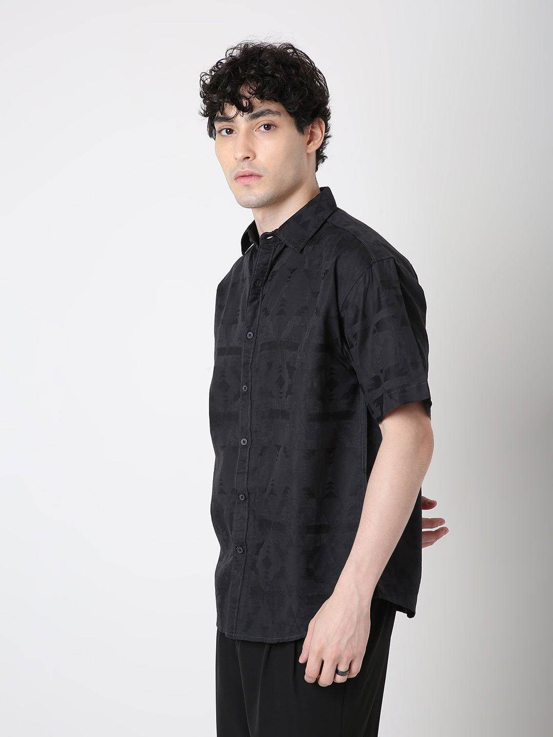GRAY Jacquard Cotton Shirt