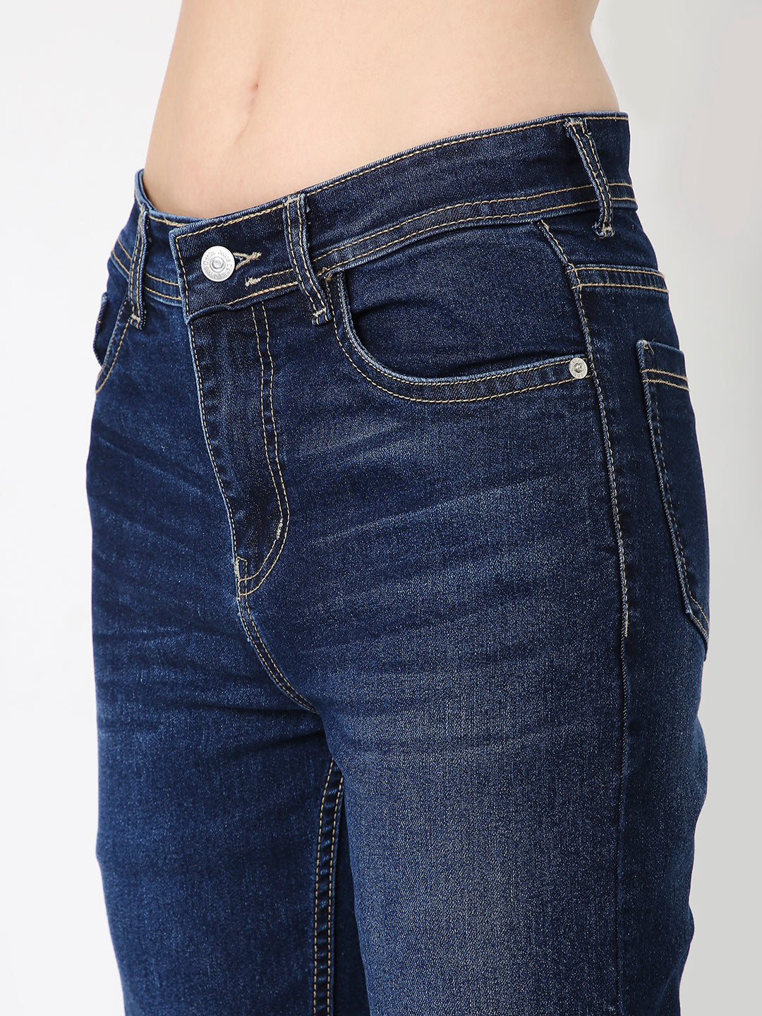 CLASSIC BLUE SLIM STRAIGHT FIT DENIM JEANS