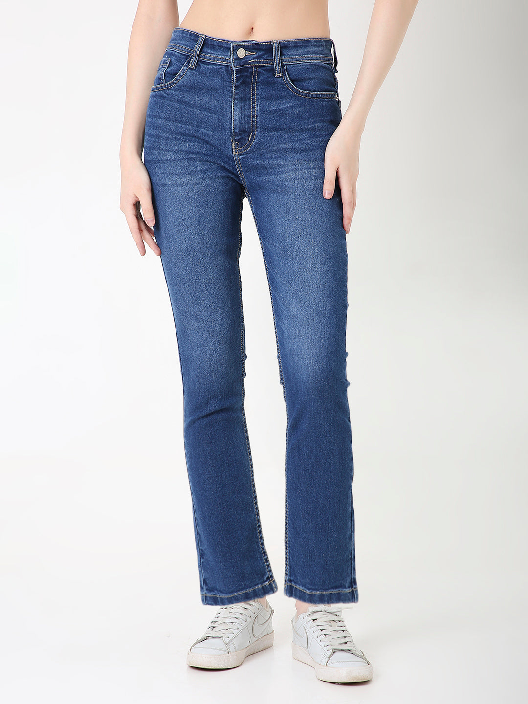 CLASSIC BLUE SLIM STRAIGHT FIT DENIM JEANS