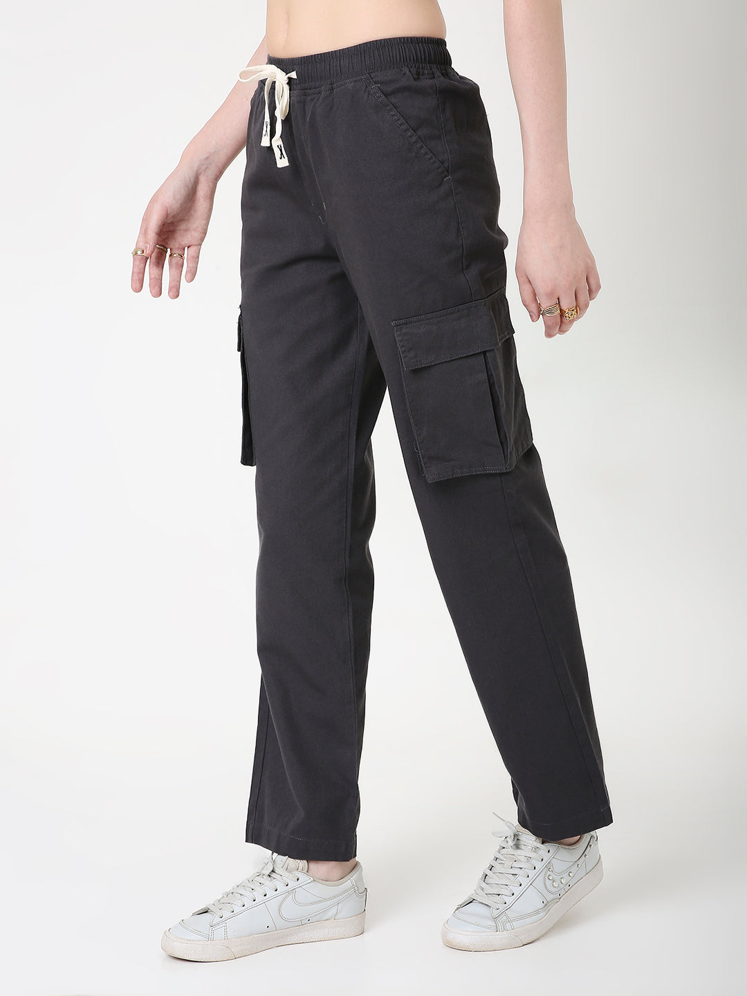 DARK GREY VERSATILE 5 POCKET CARGO PANTS