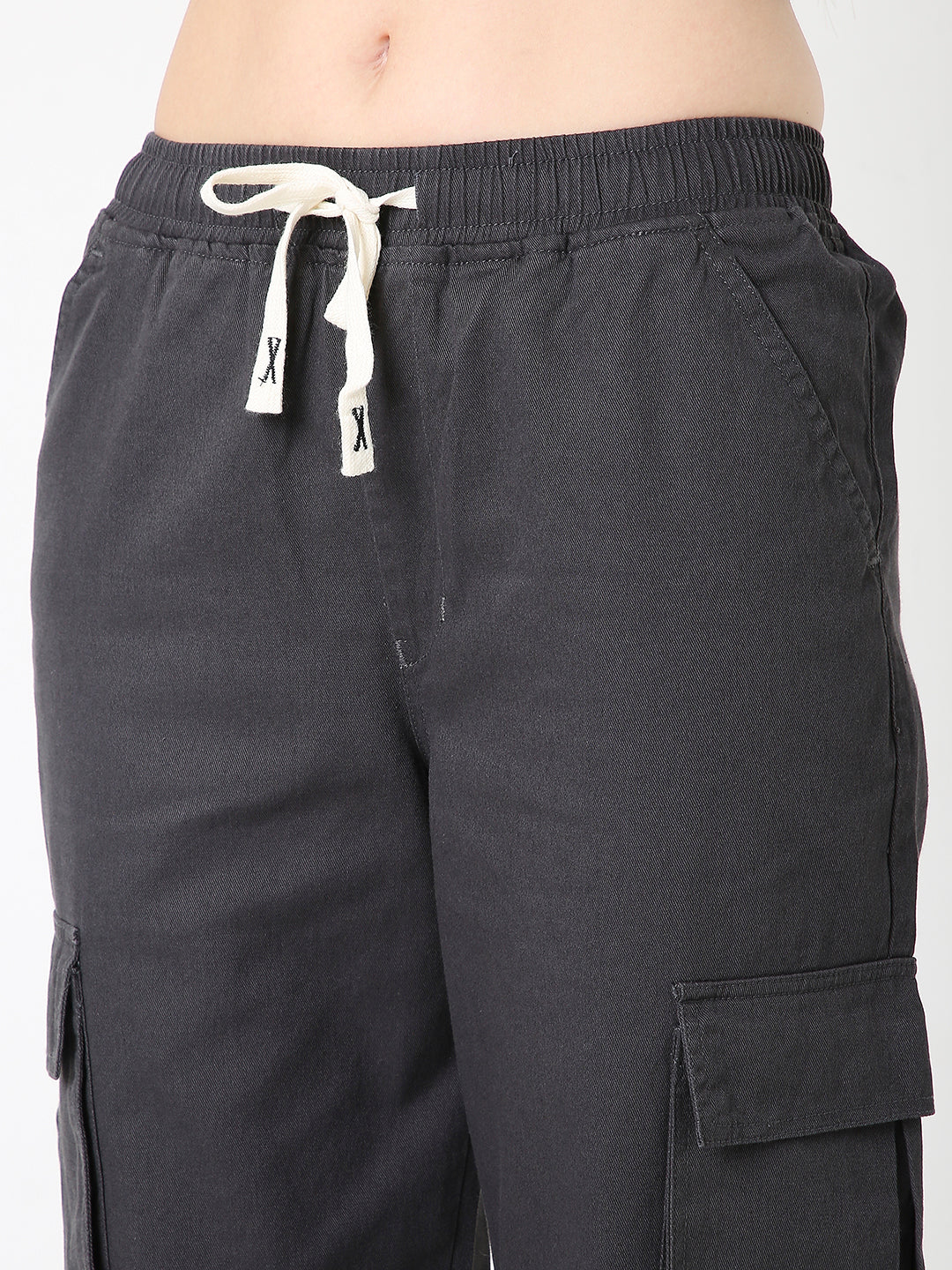 DARK GREY VERSATILE 5 POCKET CARGO PANTS