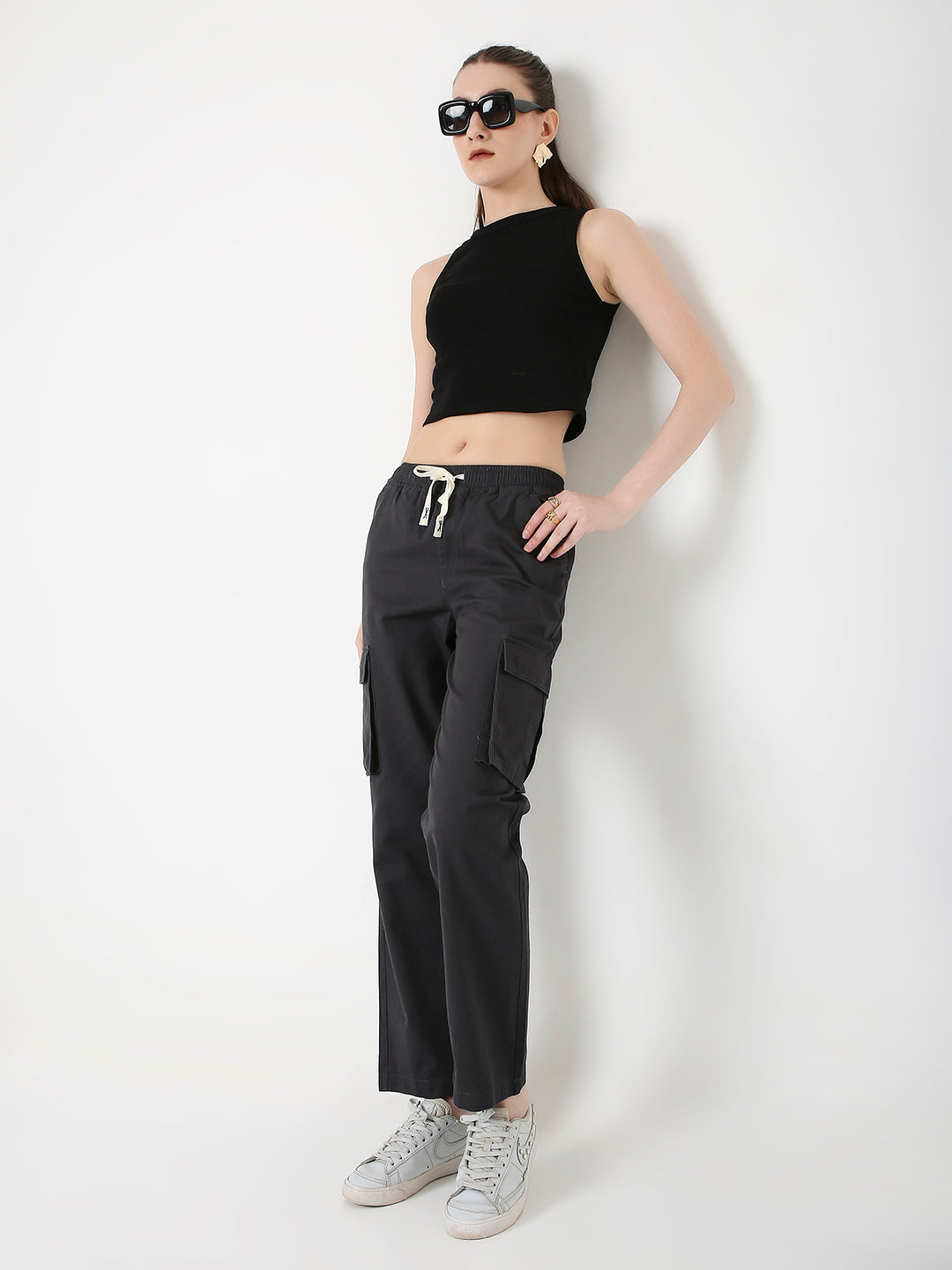 DARK GREY VERSATILE 5 POCKET CARGO PANTS
