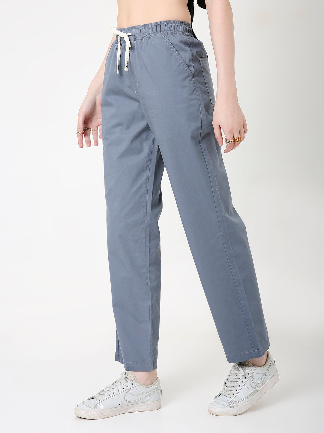 SLATE BLUE UNISEX RELAXED FIT DRAWSTRING PANTS