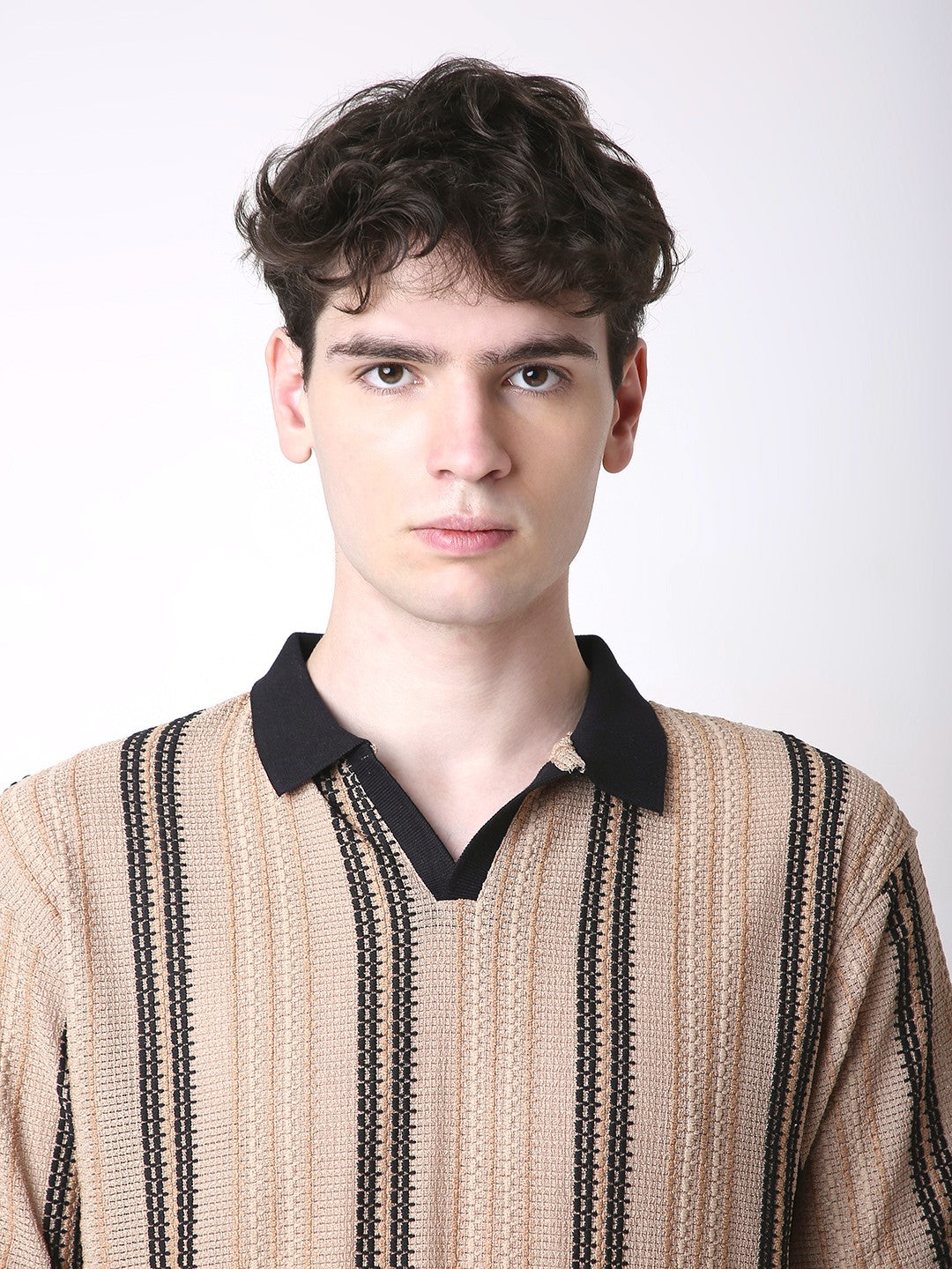 VINTAGE FAWN TEXTURED POLO TSHIRT