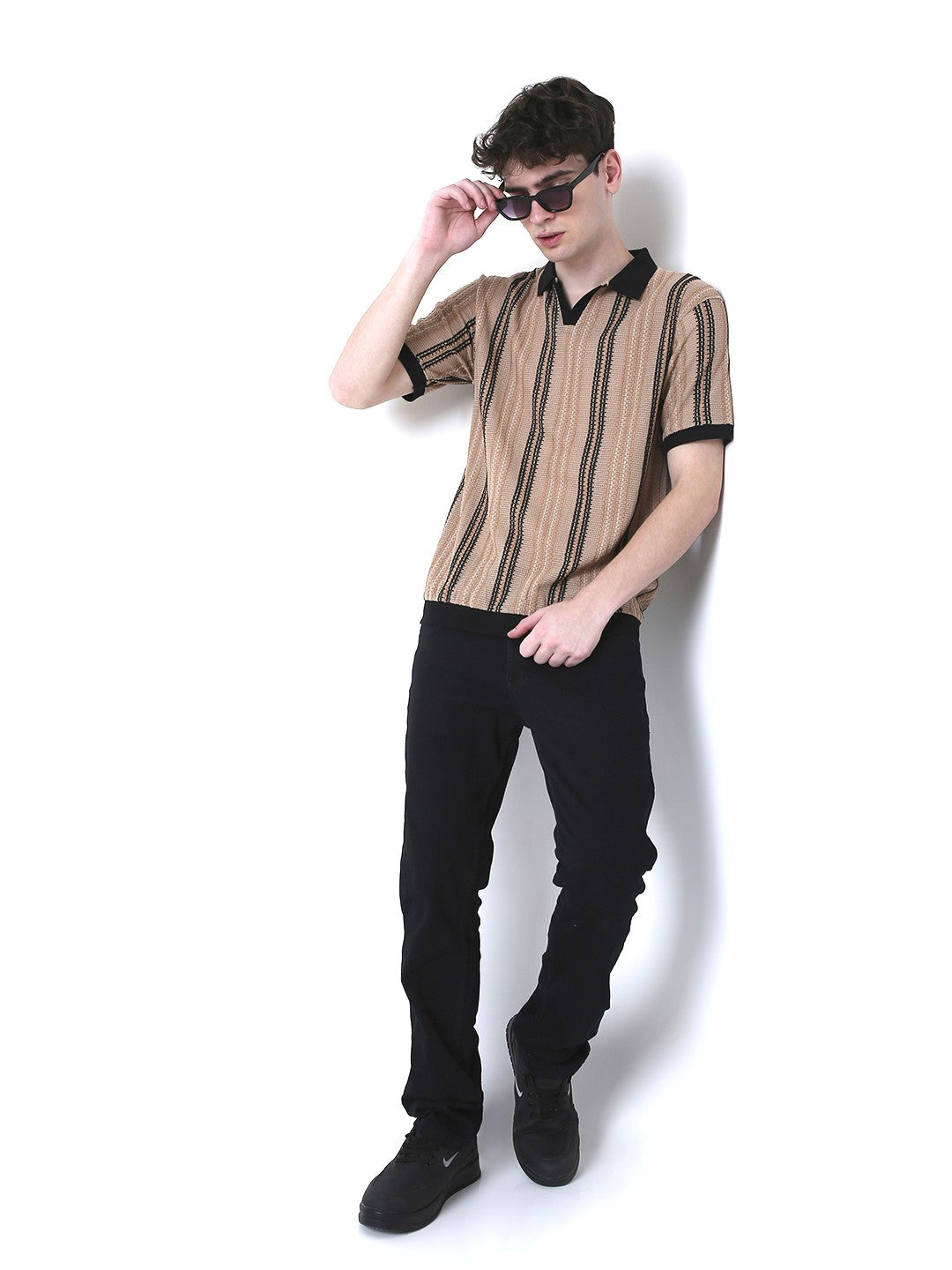 VINTAGE FAWN TEXTURED POLO TSHIRT