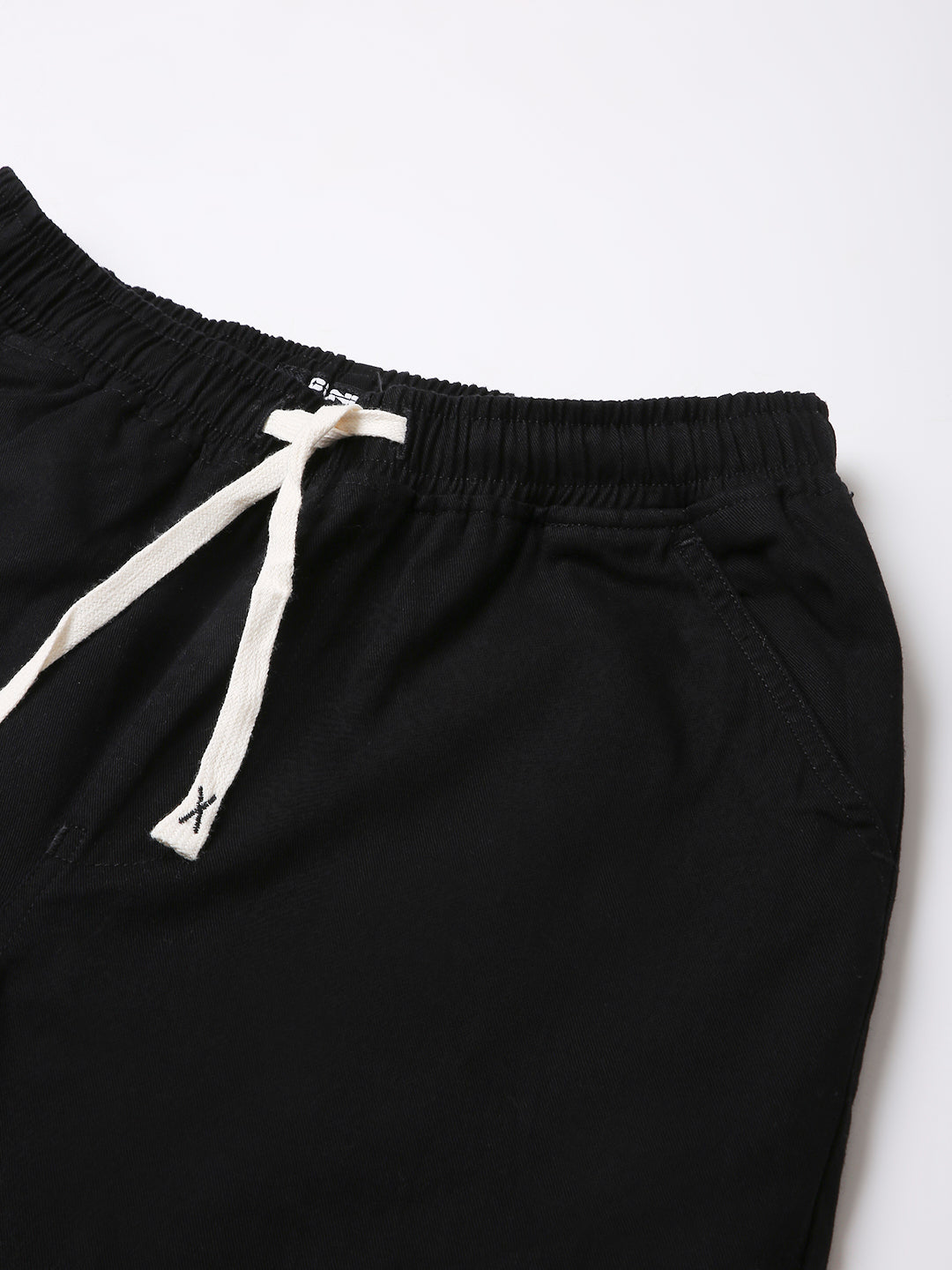 BLACK CLASSIC FIT DRAWSTRING PANTS