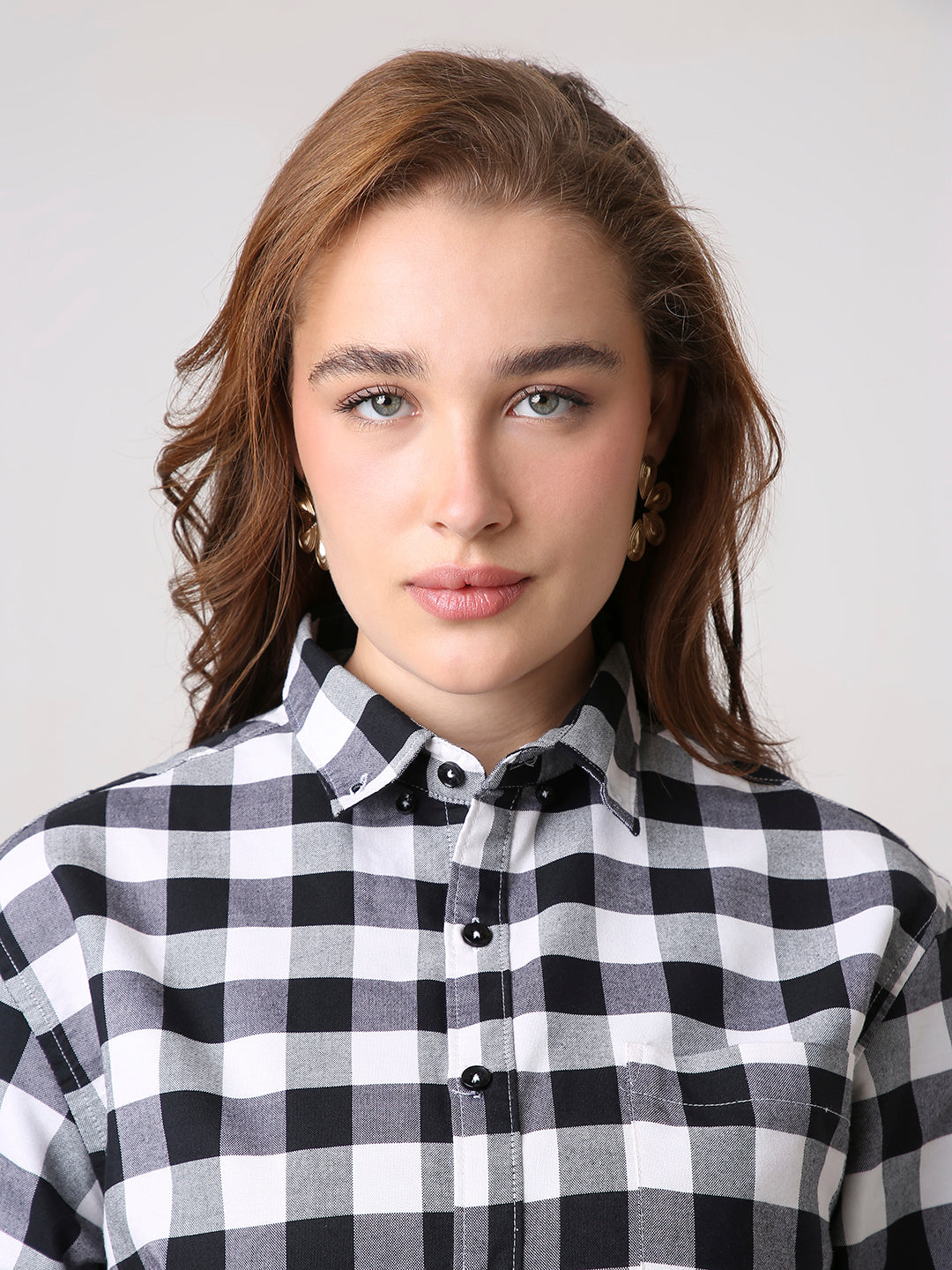 Oxford Black Checkered Oversized Shirt