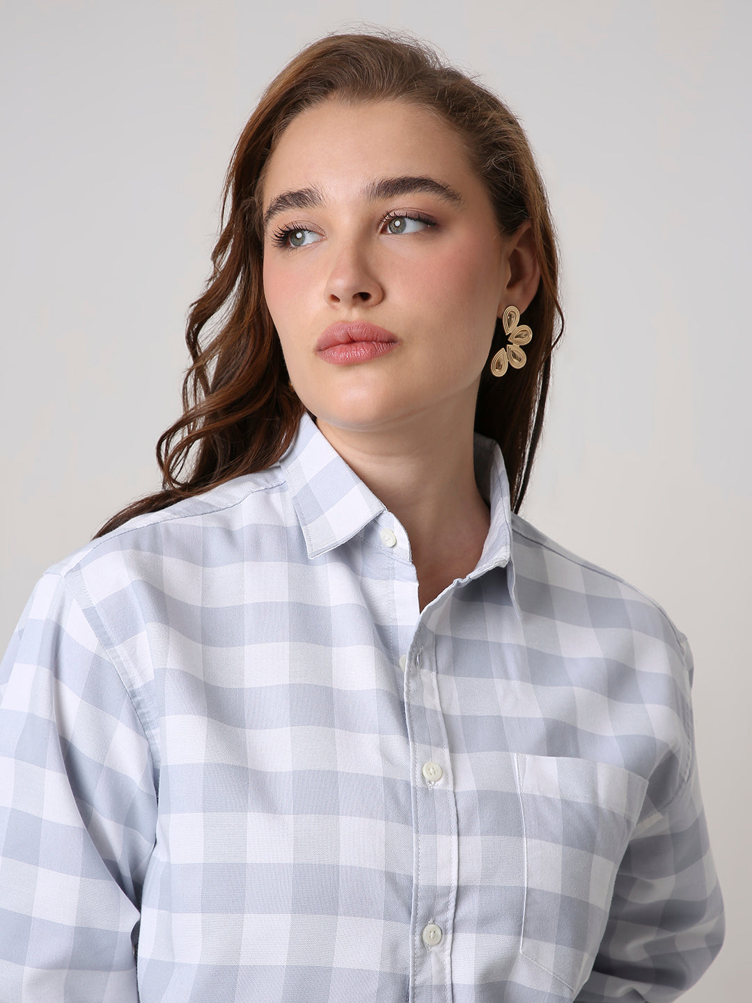 Oxford Grey Checkered Oversized Shirt