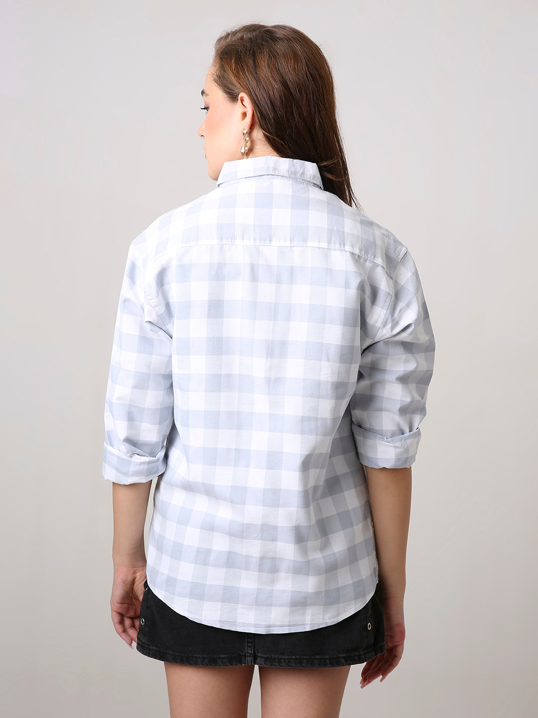 Oxford Grey Checkered Oversized Shirt