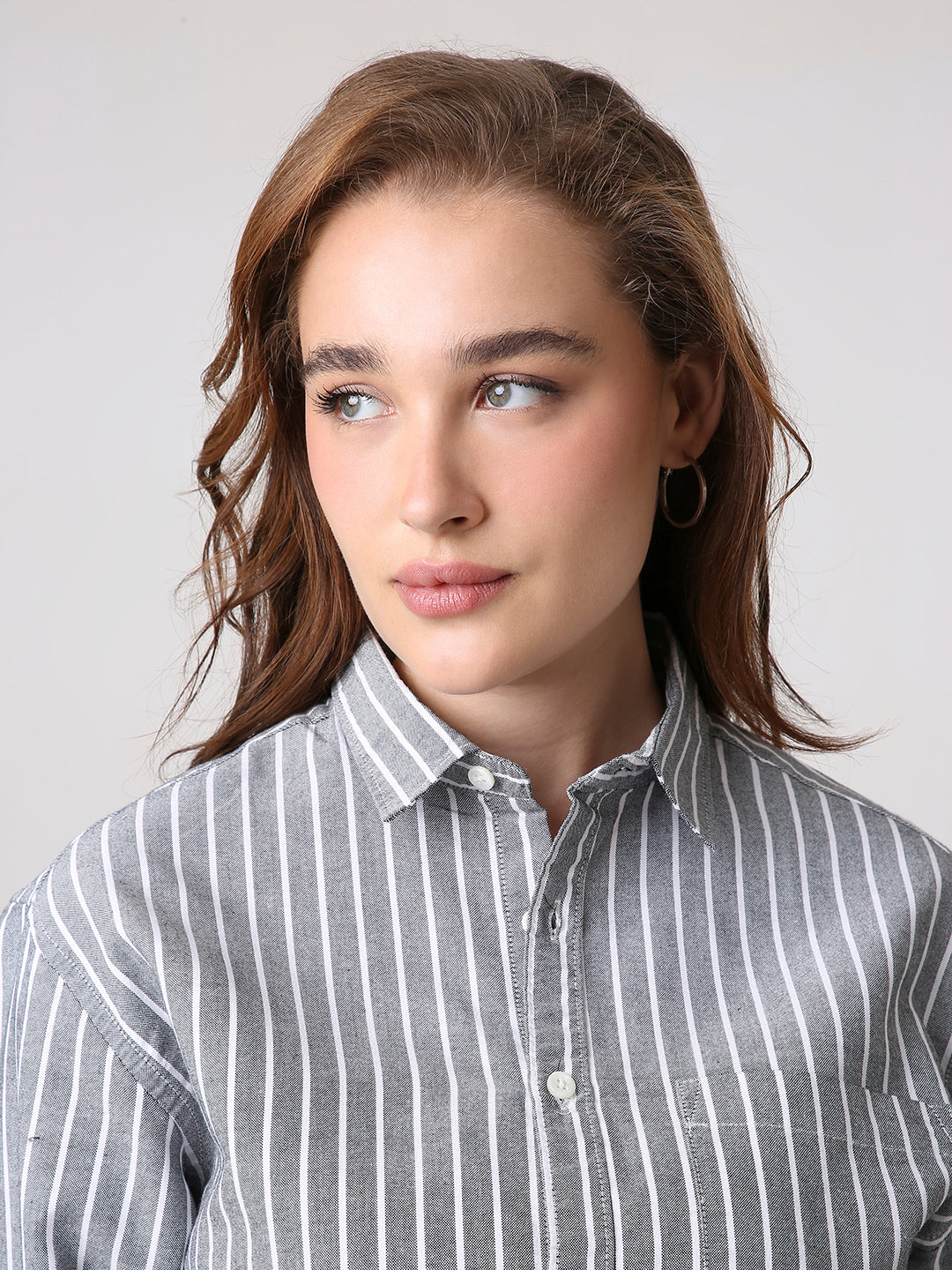 Classic Black Oxford Striped Oversized Shirt