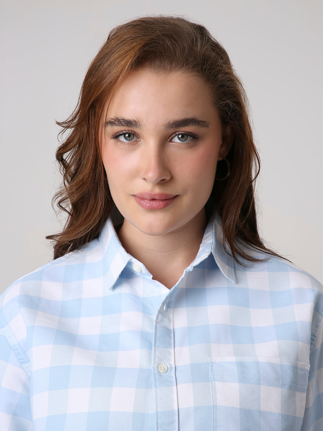 Oxford Blue Checkered Oversized Shirt