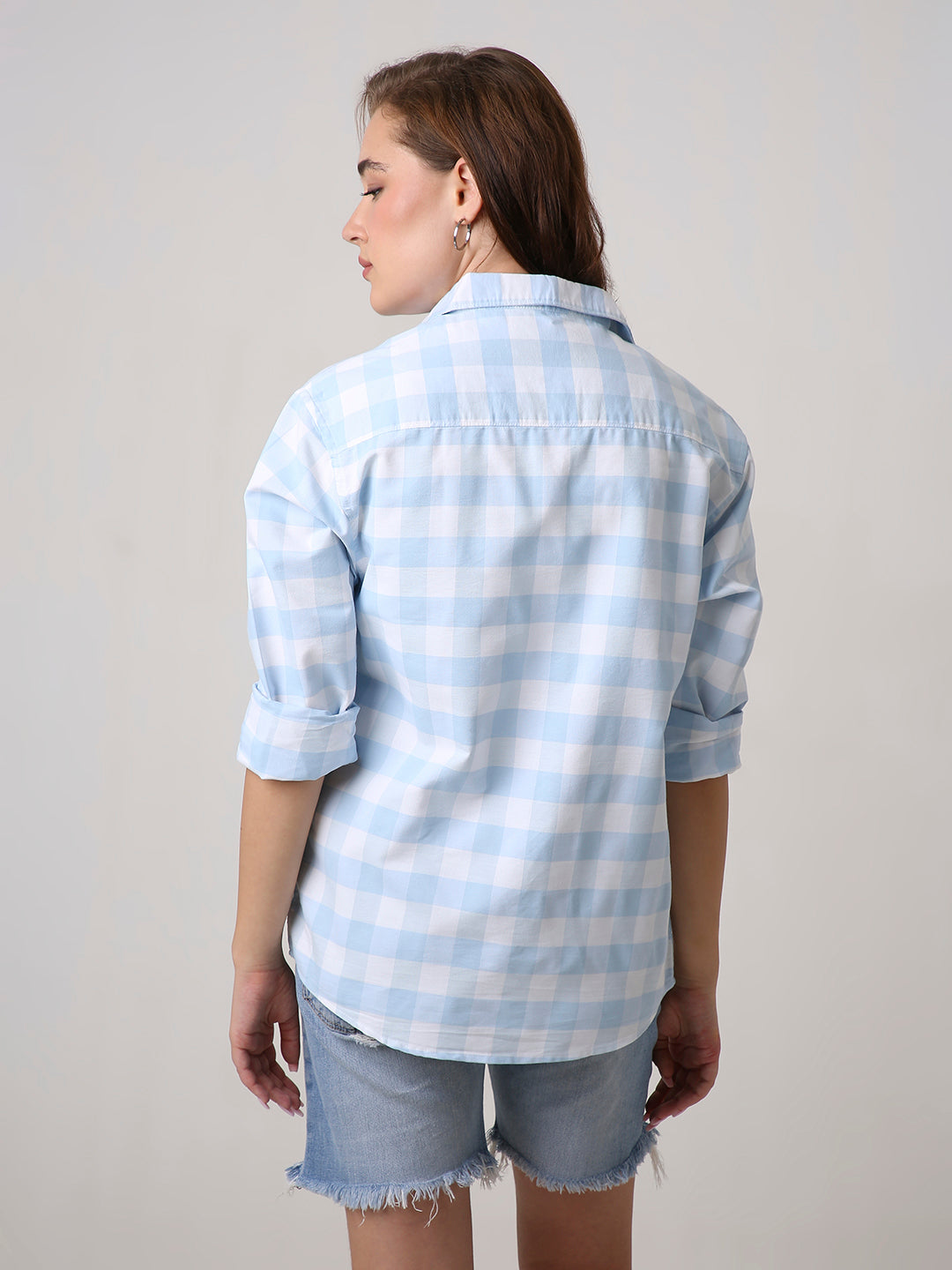 Oxford Blue Checkered Oversized Shirt