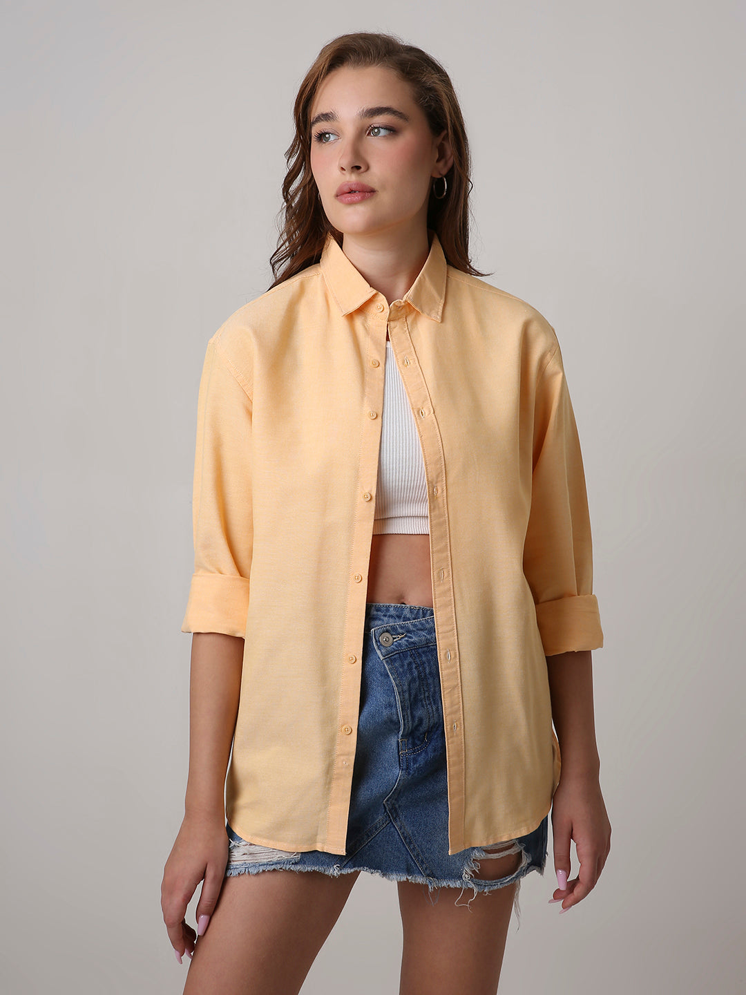 Orange Classic Oxford Oversized Shirt
