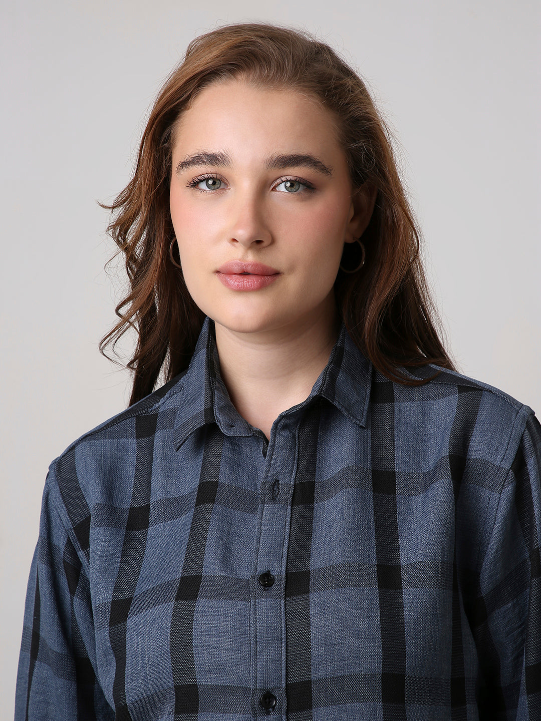 Blue Plaid Oversized Shirt