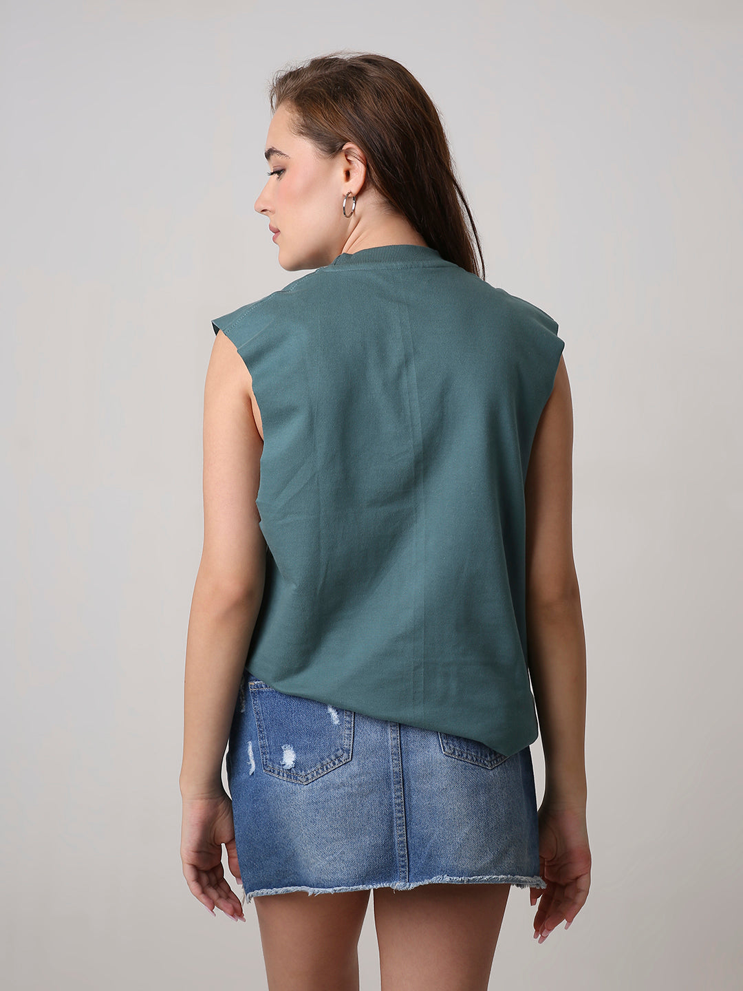 Oversize Sleeveless Tshirt: Sapphire blue