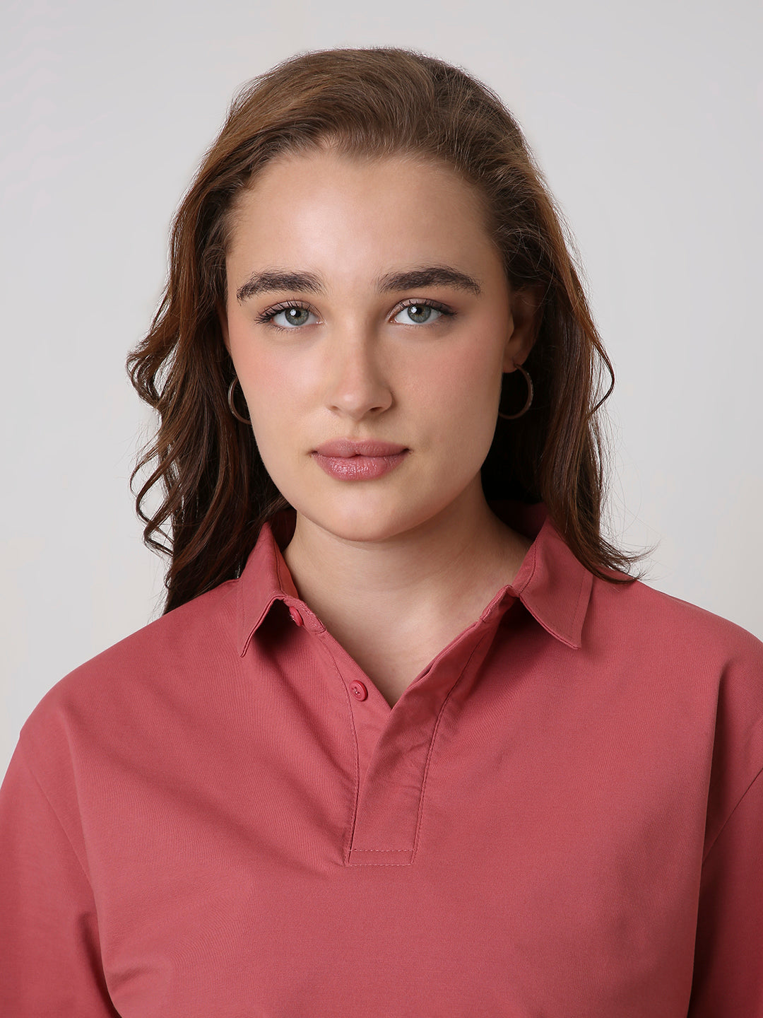 Solid Mulberry Red Polo T-Shirt