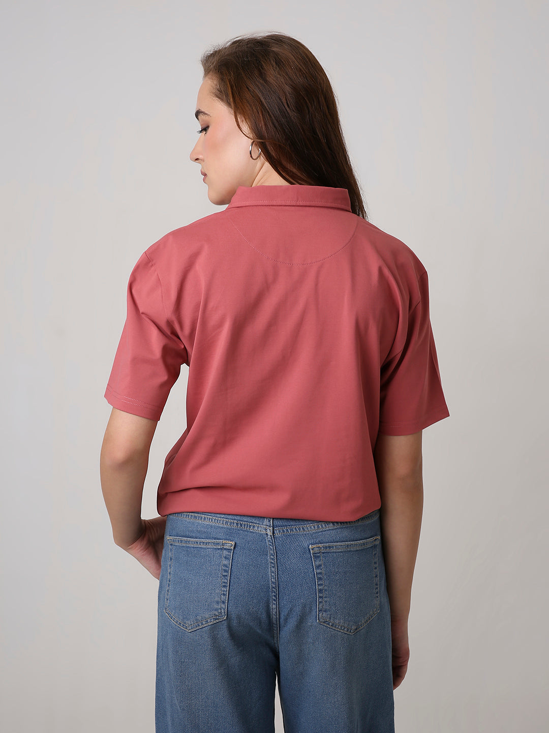 Solid Mulberry Red Polo T-Shirt
