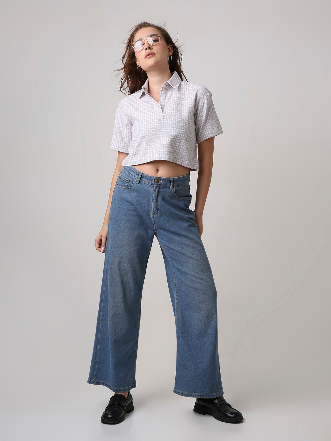 LAVENDER TEXTURED CROPPED POLO