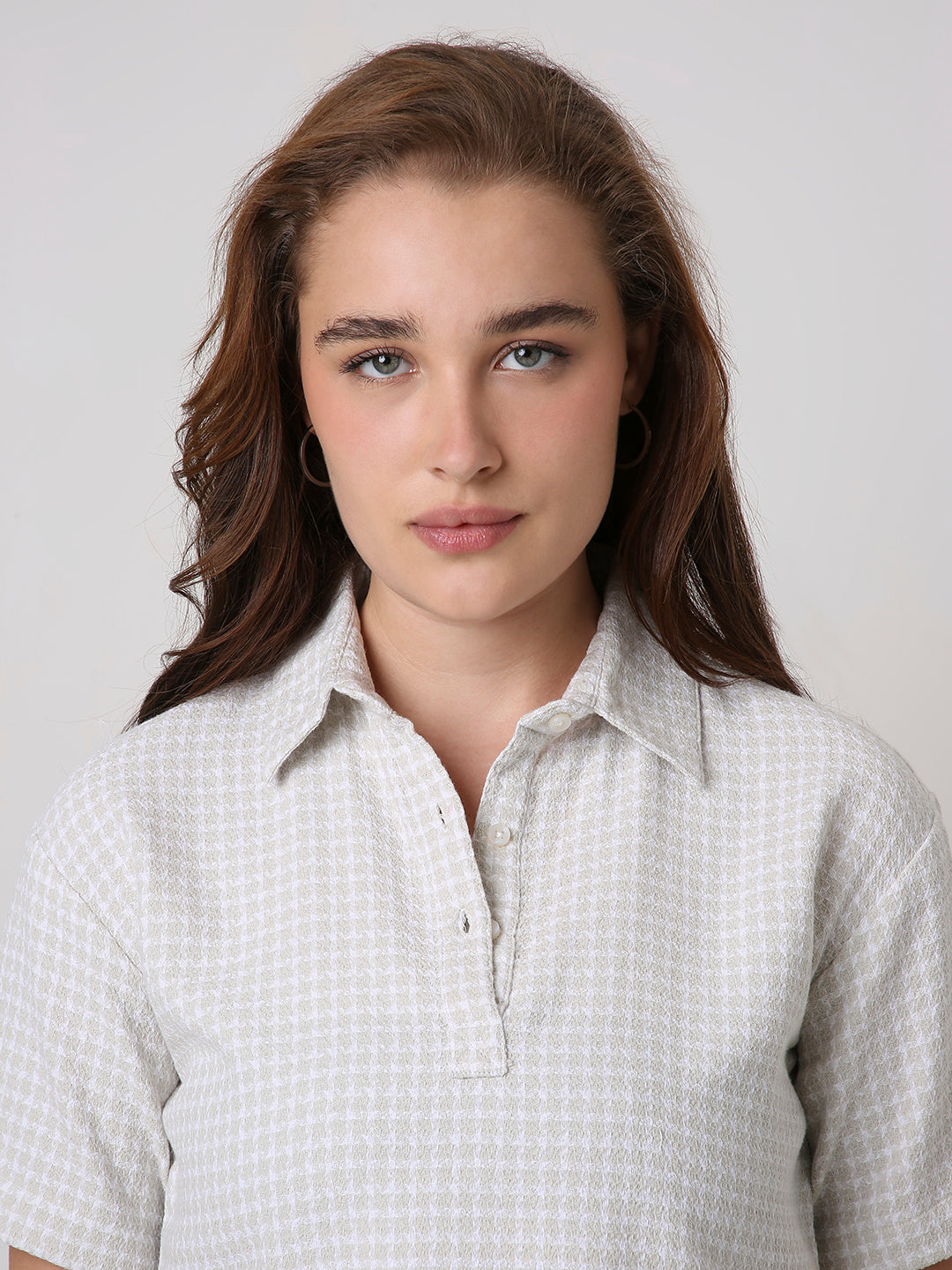 FAWN TEXTURED CROPPED POLO
