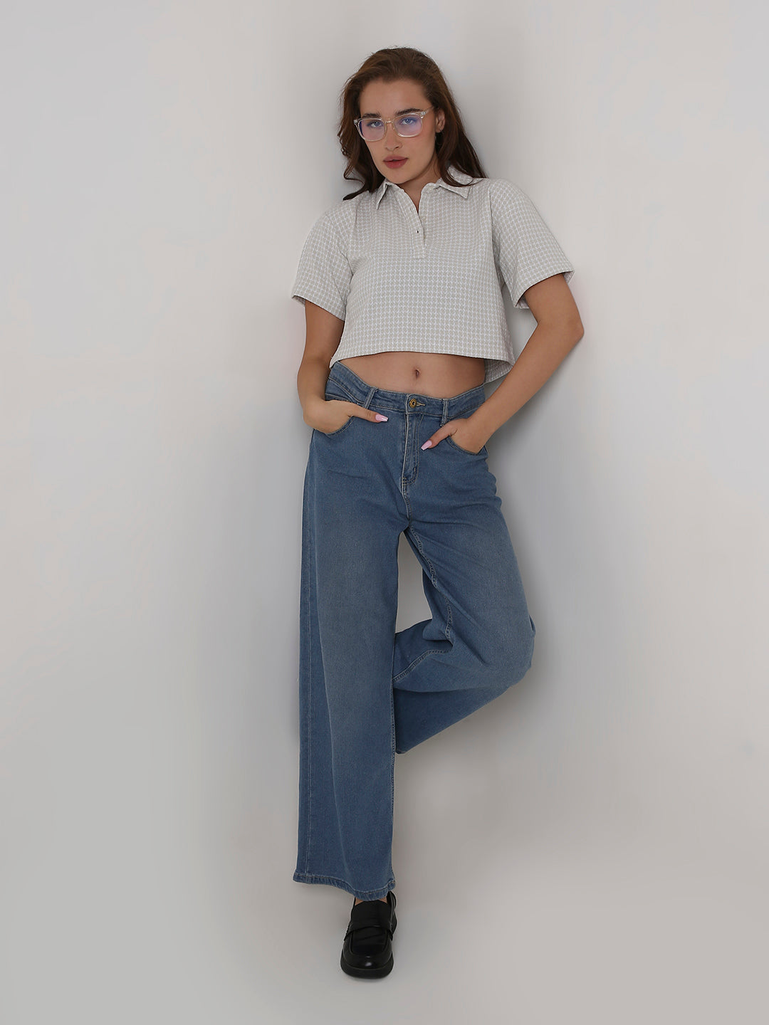 FAWN TEXTURED CROPPED POLO