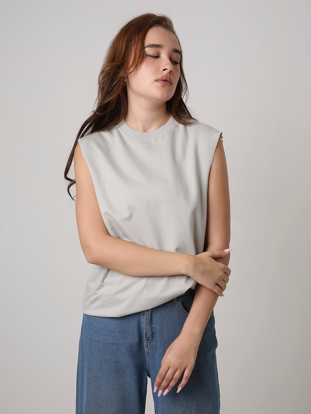 Oversize Sleeveless Tshirt: Skipping Stone