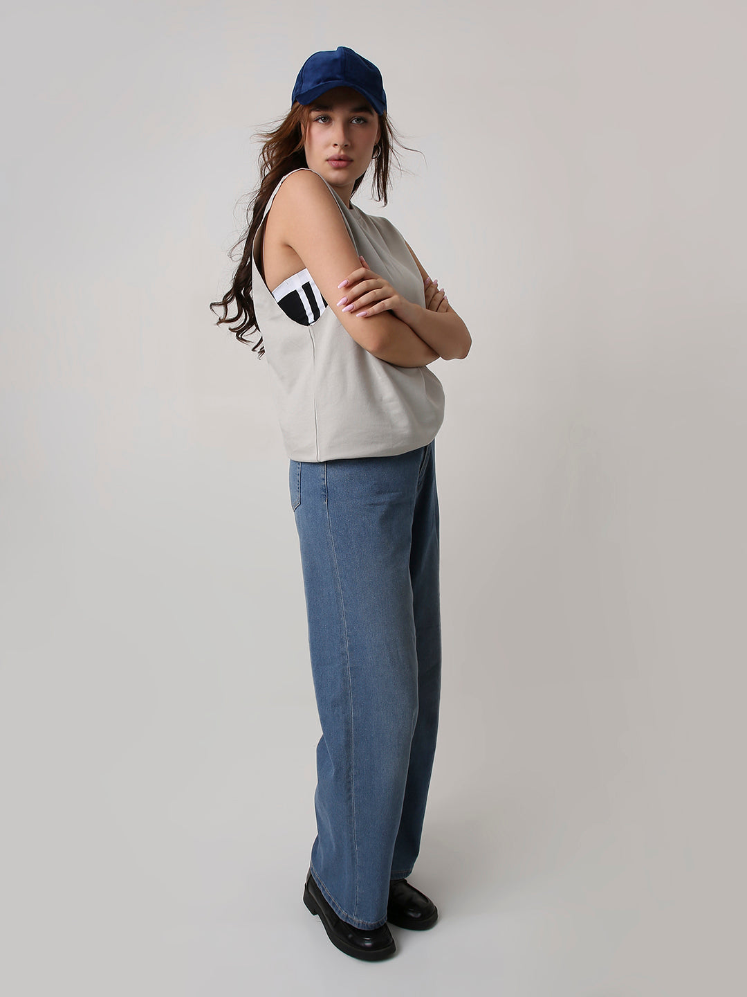 Oversize Sleeveless Tshirt: Skipping Stone