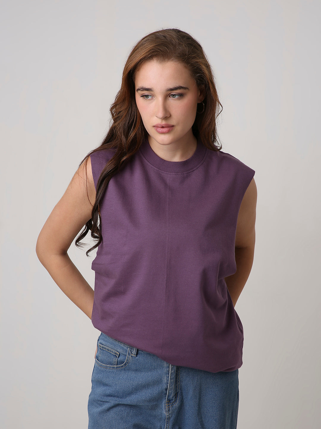 Oversize Sleeveless Tshirt: Grape