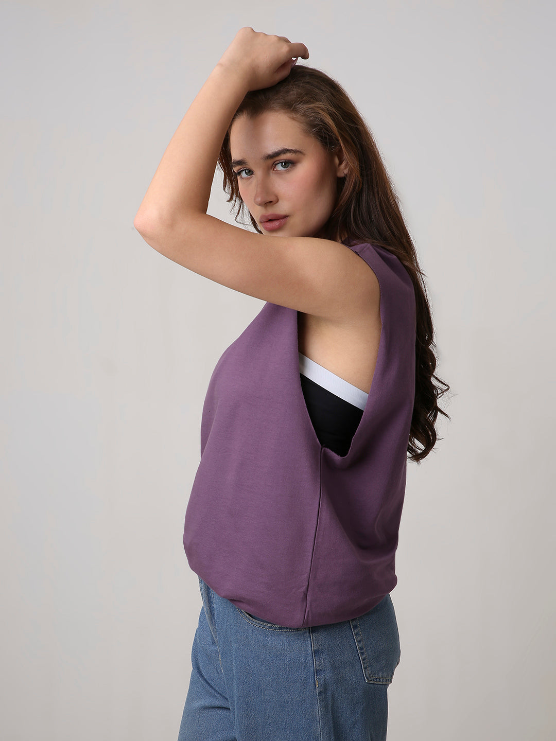 Oversize Sleeveless Tshirt: Grape