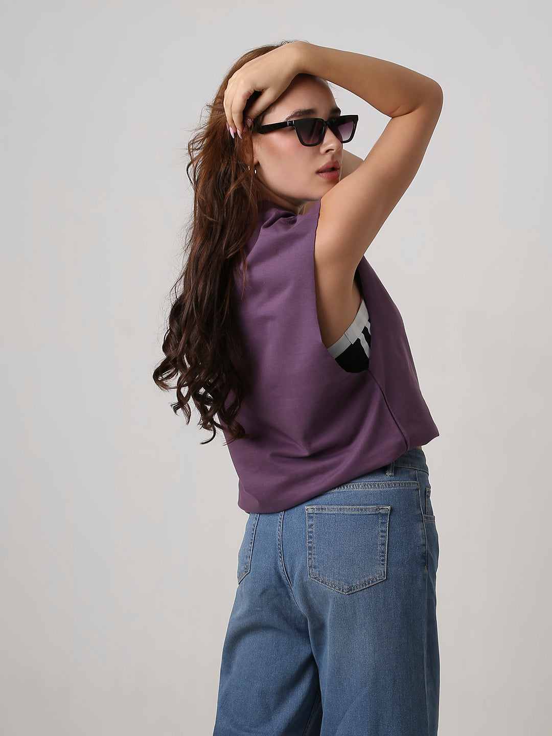 Oversize Sleeveless Tshirt: Grape