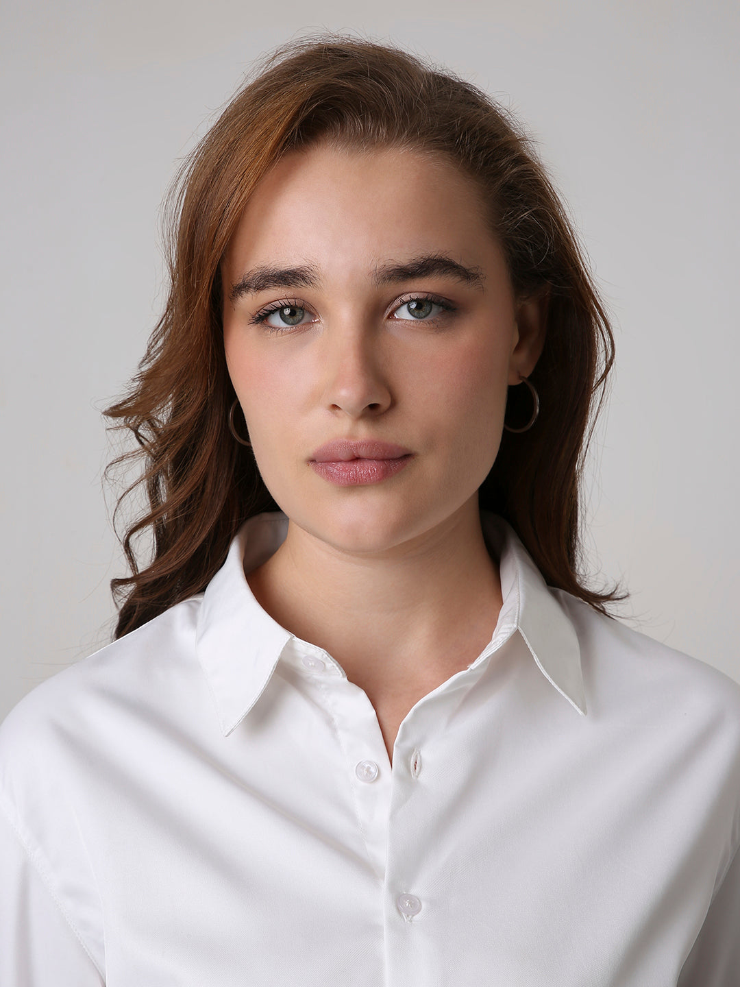 White Satin Formal Shirt
