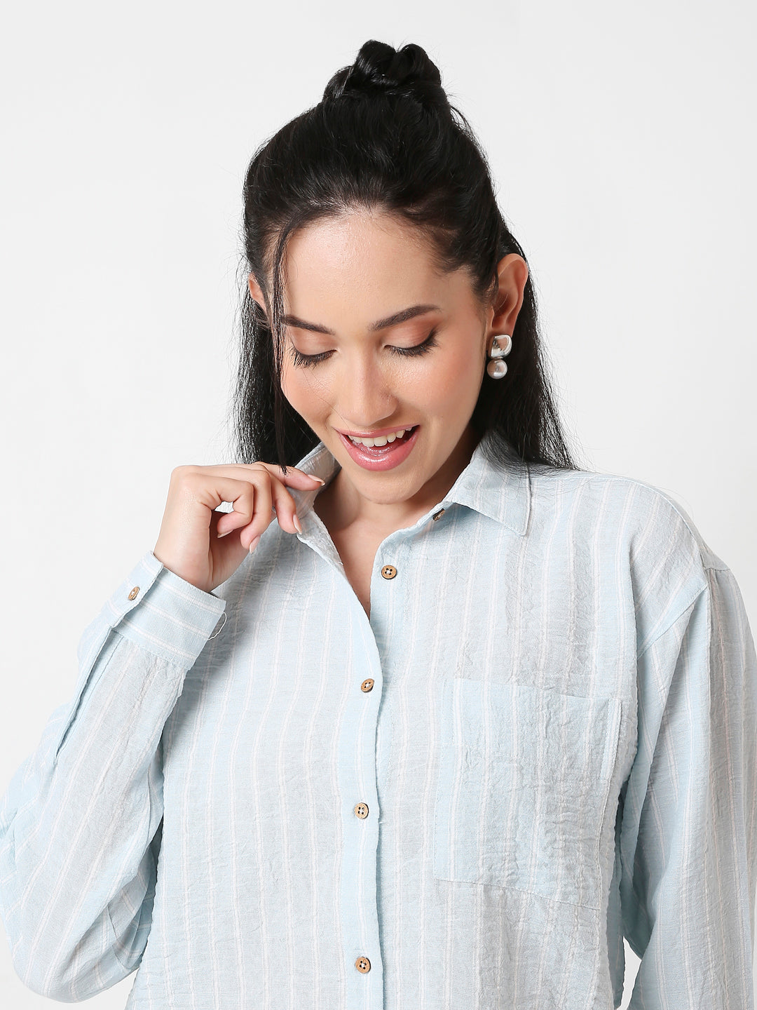 BLUE STRIPED CASUAL SHIRT