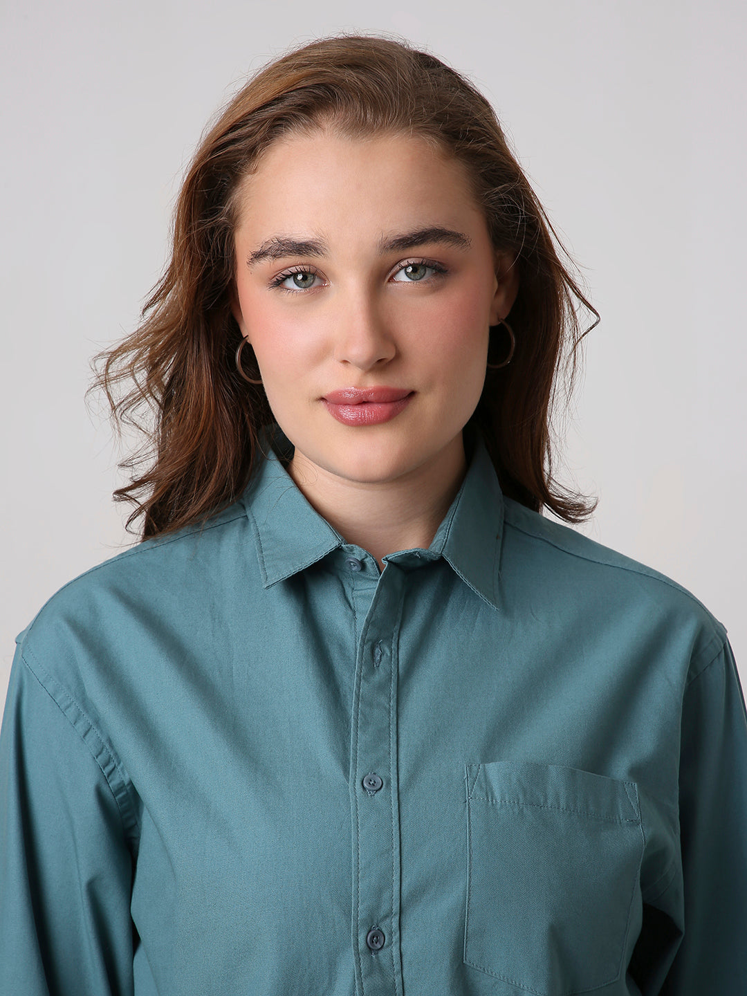 Green Twill Oversized Shirt