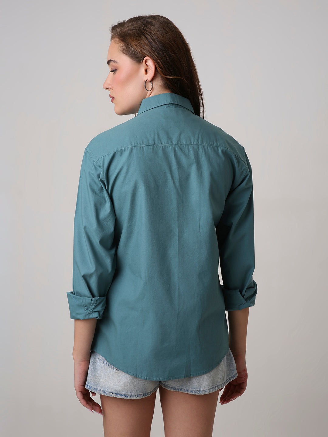 Green Twill Oversized Shirt