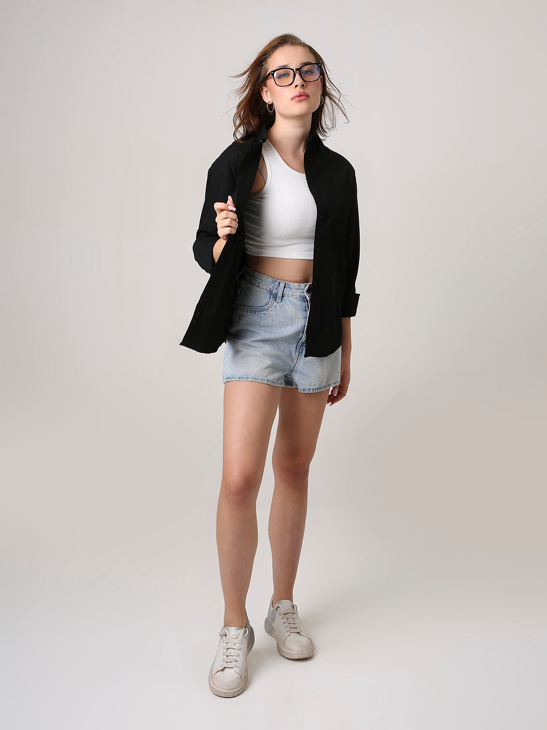Black Twill Oversized Shirt