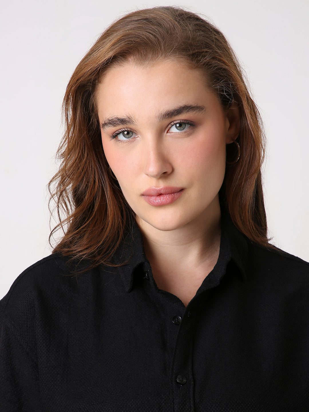 Black Viscose Oversized Shirt