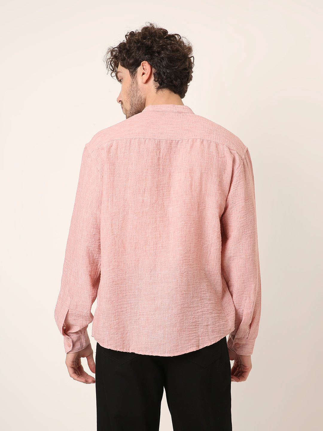 PEACH PREMIUM Mandarin Collar Shirt