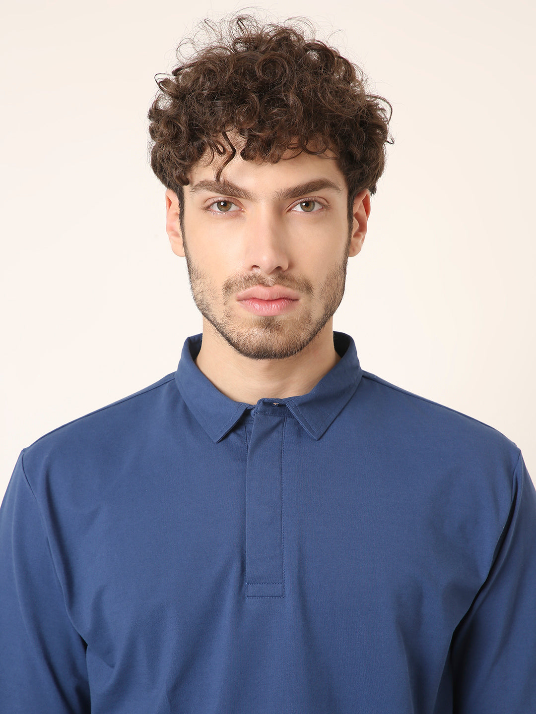 DENIM BLUE Solid Polo T-Shirt