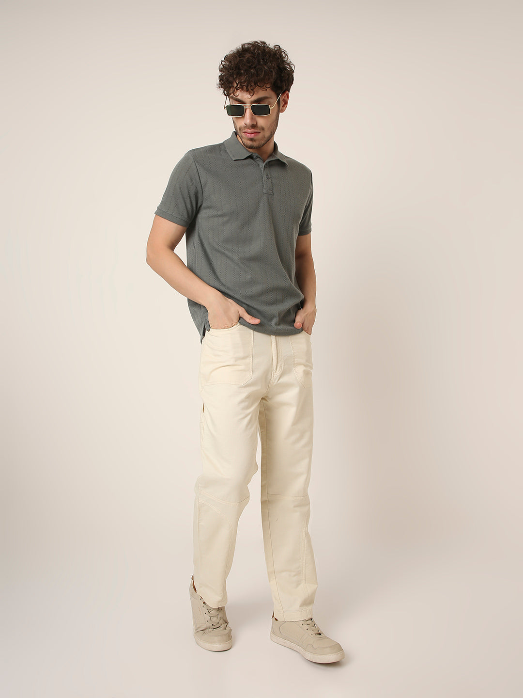 OLIVE Jacquard Classic Polo t-shirt