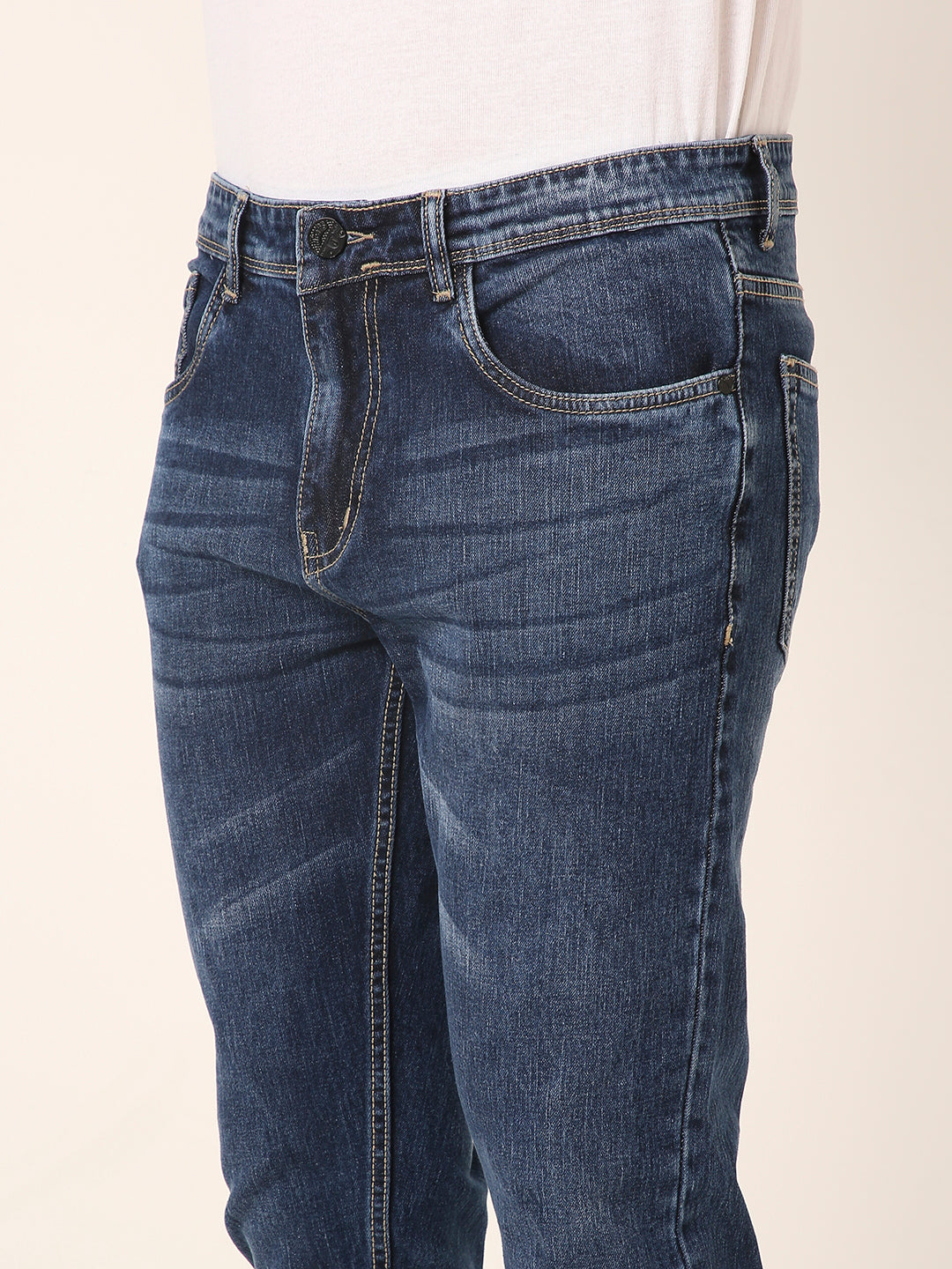 Mid-Blue Slim Fit Denim Jeans